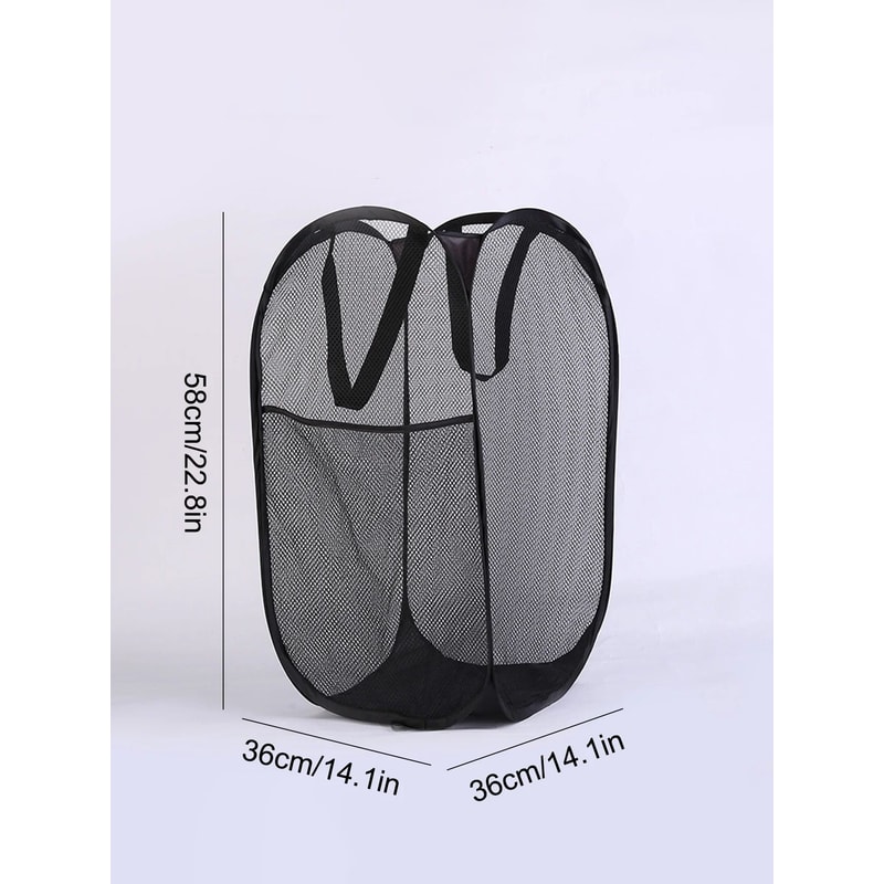 Large Capacity Foldable Laundry Hamper Breathable Mesh Dirty Clothes Basket For Home Travel 1