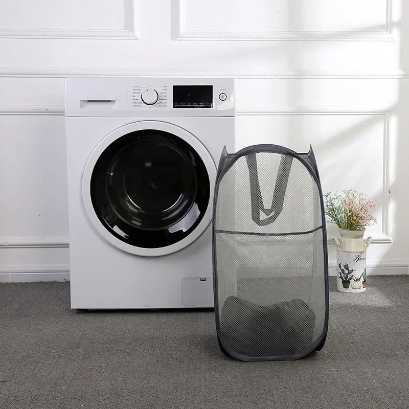 Large Capacity Foldable Laundry Hamper Breathable Mesh Dirty Clothes Basket For Home Travel 6