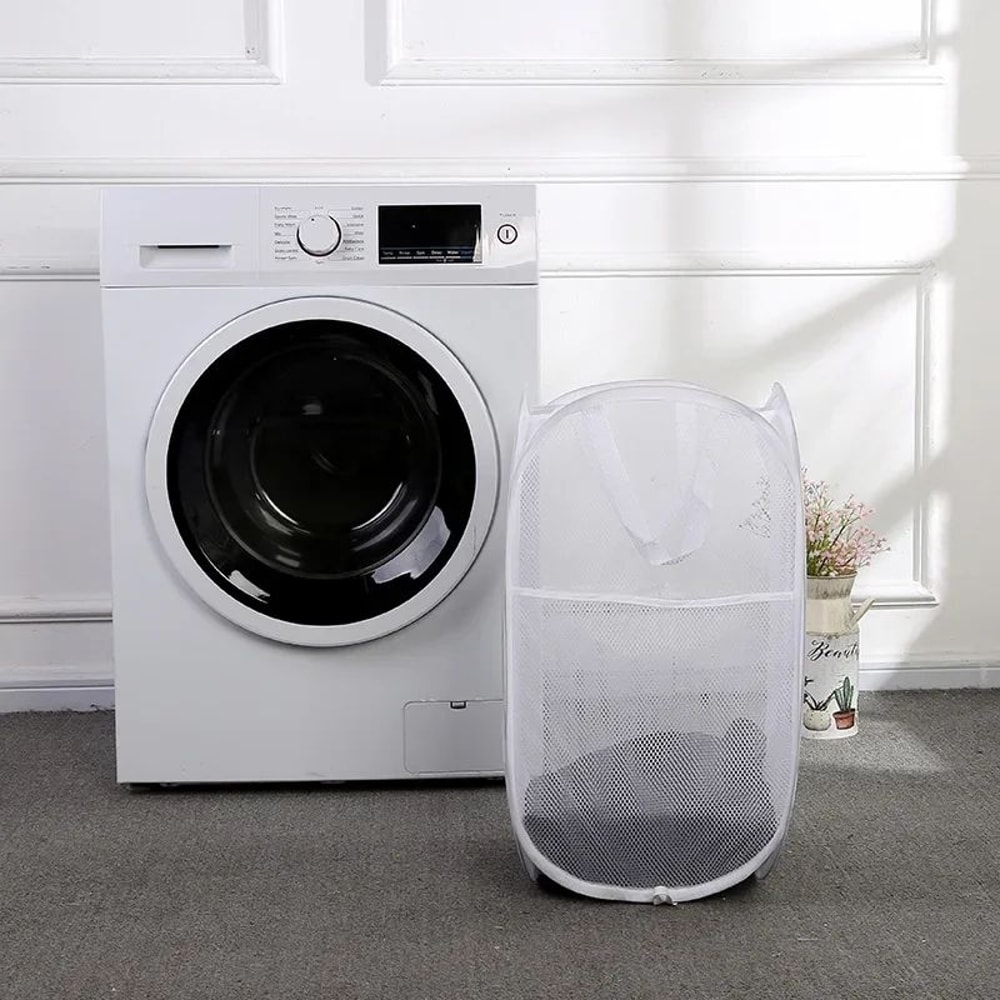 Large Capacity Foldable Laundry Hamper Breathable Mesh Dirty Clothes Basket For Home Travel 8