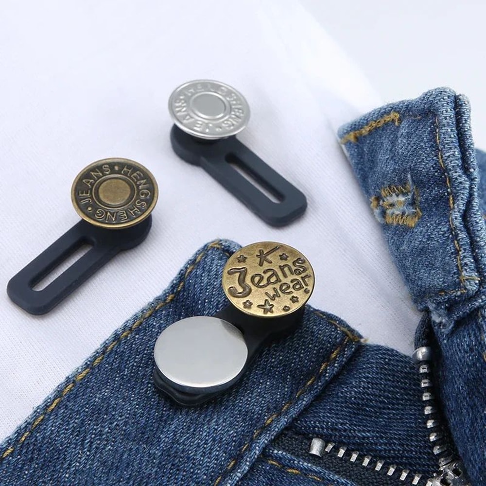 Adjustable Metal Jeans Button Extenders NoSew Waist Expansion Kit 510pcs 1