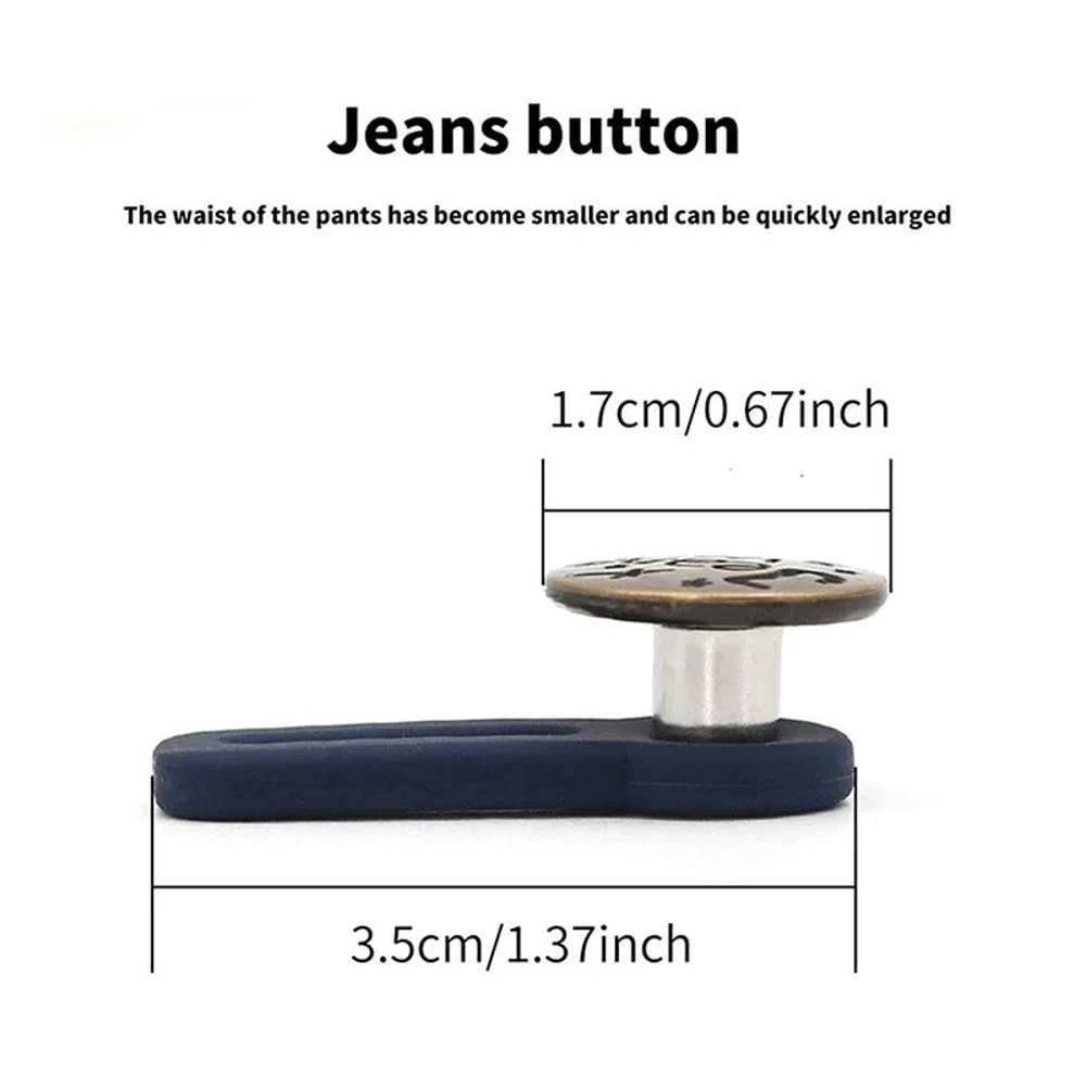 Adjustable Metal Jeans Button Extenders NoSew Waist Expansion Kit 510pcs 3