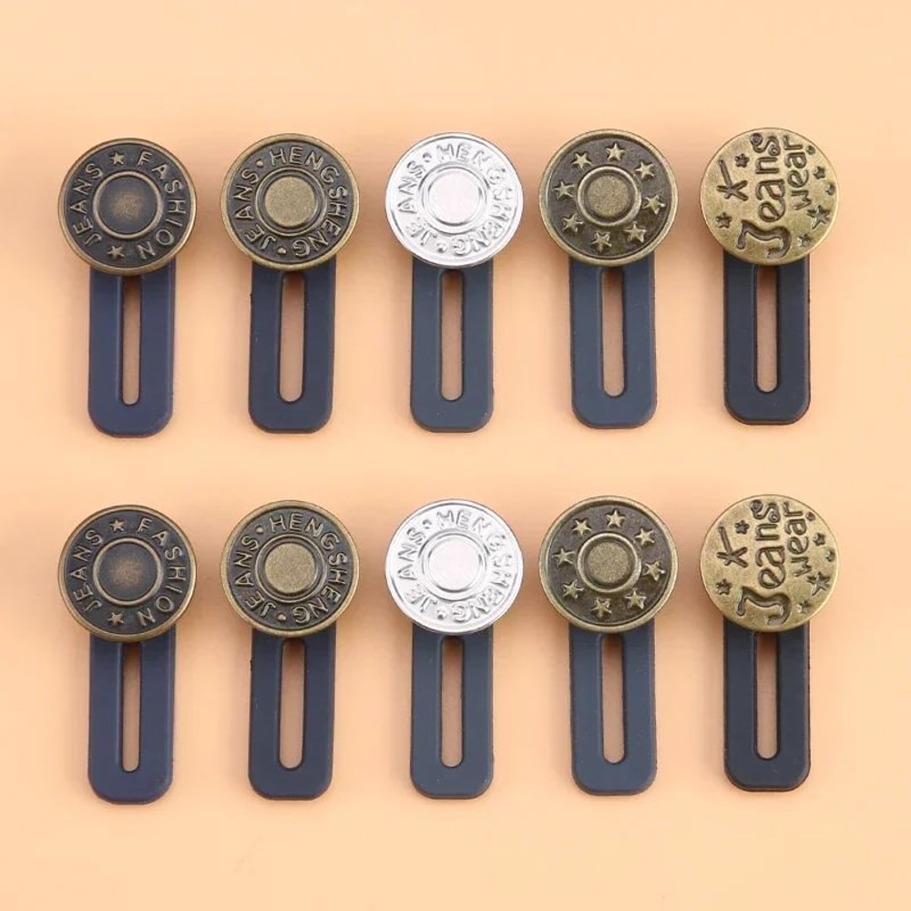 Adjustable Metal Jeans Button Extenders NoSew Waist Expansion Kit 510pcs 7