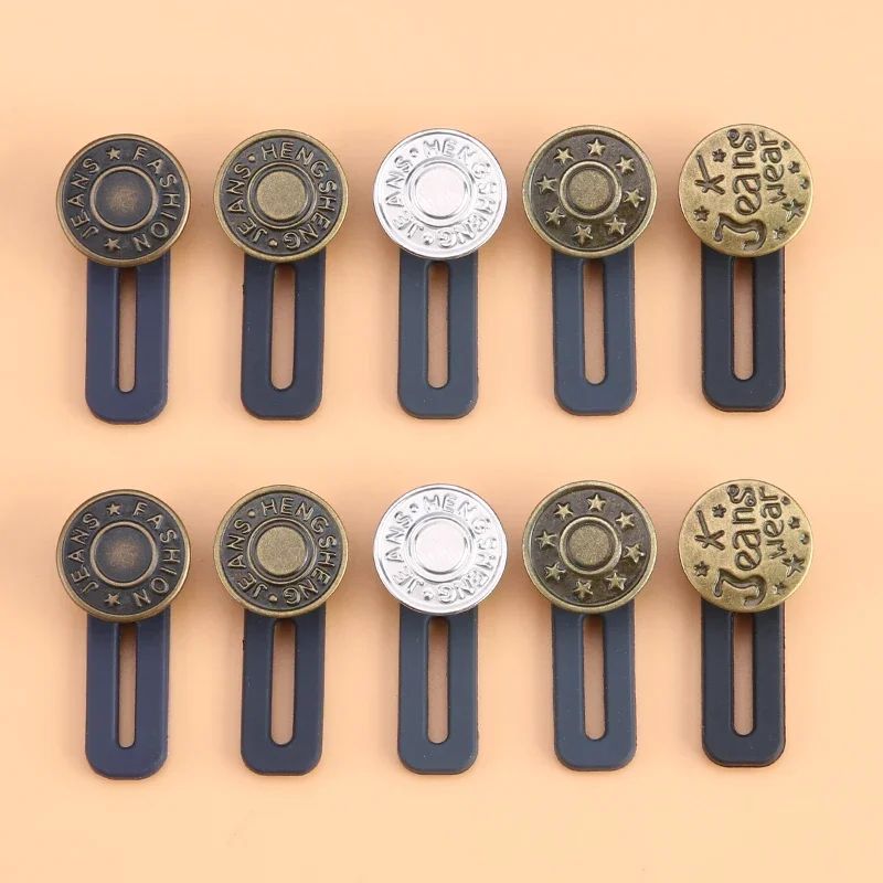 Adjustable Metal Jeans Button Extenders NoSew Waist Expansion Kit 510pcs 7