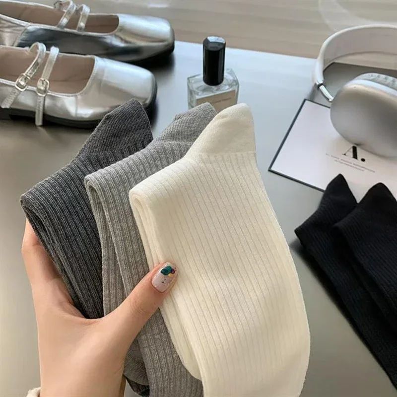 Womens Sheer Knee High Socks Lightweight Sweet Style Stacked Socks For Summer 4 Pairs 2