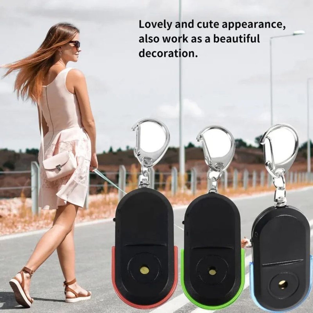 Smart Whistle Key Finder With LED Flashlight Portable AntiLost Locator Keychain 5