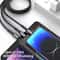 100W Transparent 3in1 Super Fast Charging Cable With LED Indicator TypeC Micro USB Lightning 2