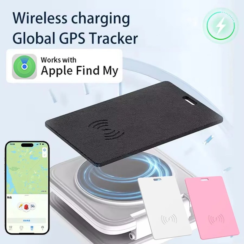 UltraSlim GPS Wallet Tracker Card Slim Wallet GPS Tracker With Wireless Charging Find My App Trac 0