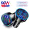 66W Fast Charge MultiPort USB Car Charger With Digital Voltage Display 0