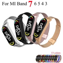 stainless steel metal strap bracelet for xiaomi mi band 3–7