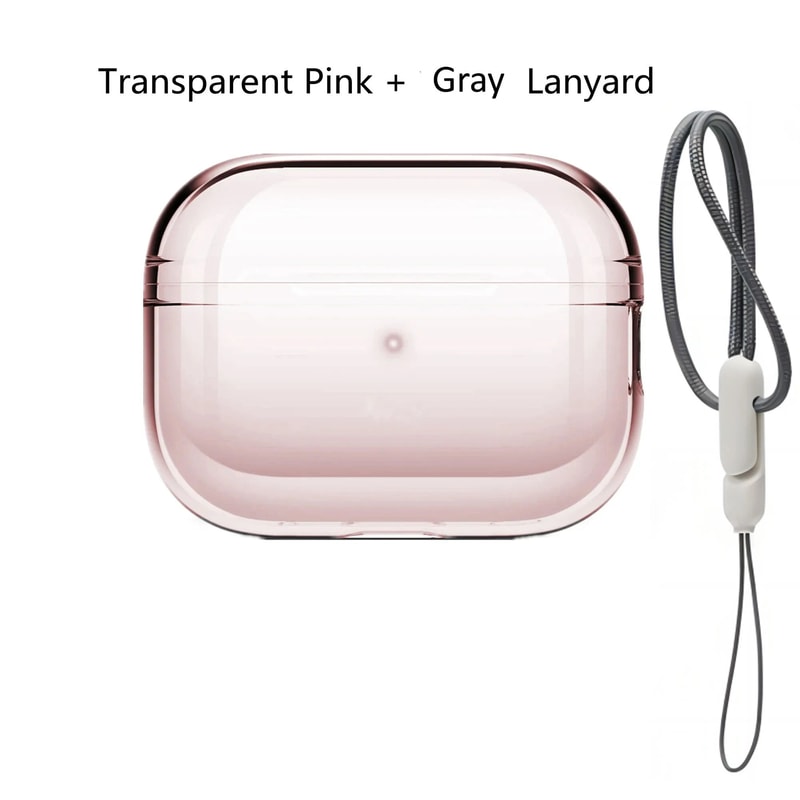 Clear Transparent AirPods Pro 2 Protective Case With Lanyard Shockproof Soft TPU Cover 13