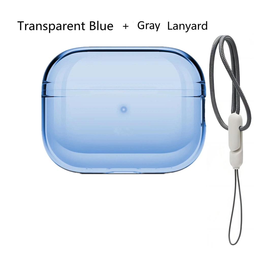 Clear Transparent AirPods Pro 2 Protective Case With Lanyard Shockproof Soft TPU Cover 15