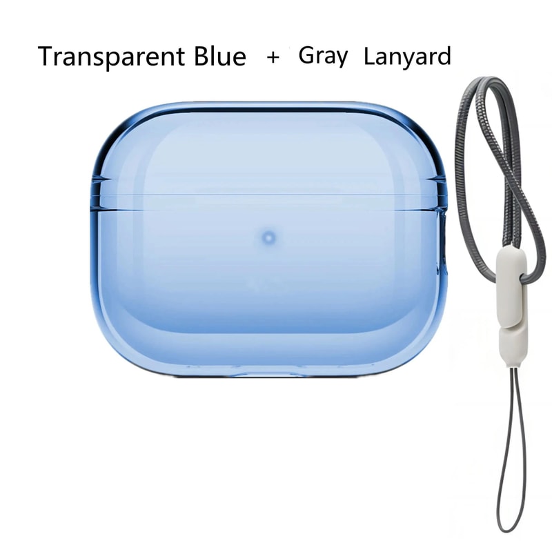 Clear Transparent AirPods Pro 2 Protective Case With Lanyard Shockproof Soft TPU Cover 15