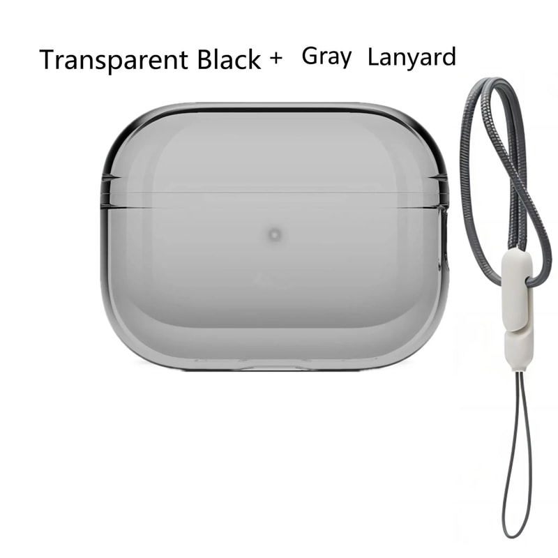 Clear Transparent AirPods Pro 2 Protective Case With Lanyard Shockproof Soft TPU Cover 17
