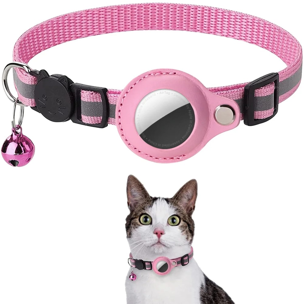 Reflective AirTag Cat Collar With Bell Adjustable AntiLost Pet Collar 9