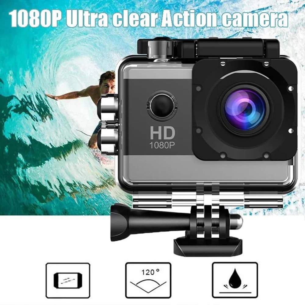 AquaVibe 1080P Waterproof Action Camera With IPS Screen 0
