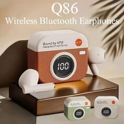 q86 pro wireless bluetooth earbuds with noise reduction & led display