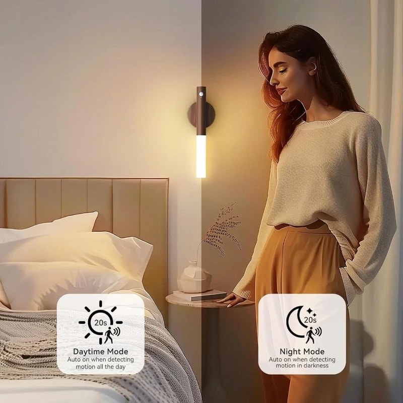 WarmGlow Motion Sensor Night Light USB Rechargeable LED For Bedside Closet 5