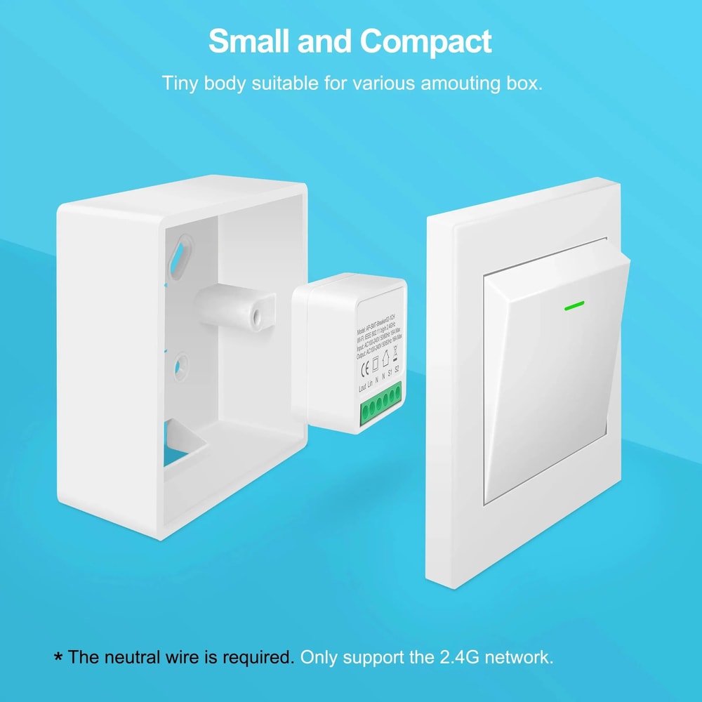 Tuya Mini 16A Smart WiFi Switch For Smart Life App With Alexa Google Home Control 4