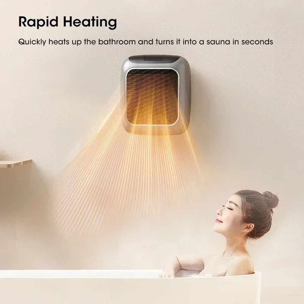 Compact 800W Portable Electric Heater With Remote Control For Bathroom Bedroom 4
