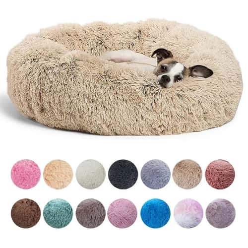 Ultra-Soft Plush Round Pet Bed for Dogs & Cats (16–35 in)