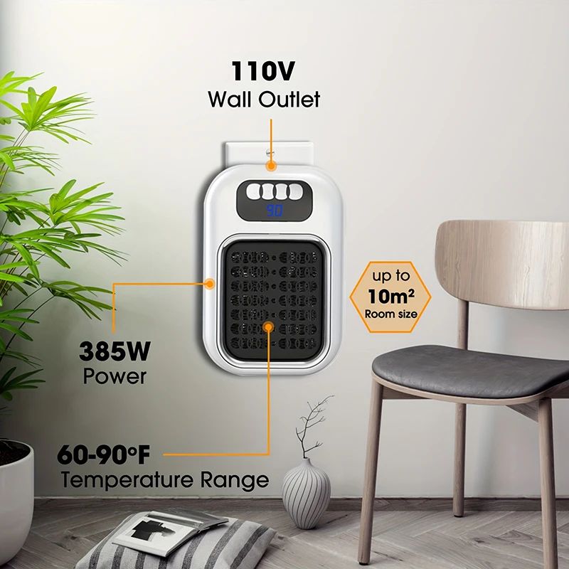 Xiaomi Compact WallPlug Portable Room Heater With Timer Adjustable Thermostat 3