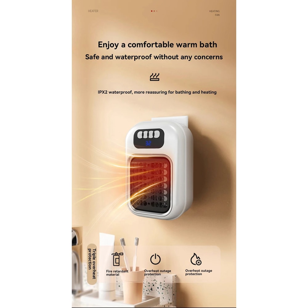 Xiaomi Compact WallPlug Portable Room Heater With Timer Adjustable Thermostat 8