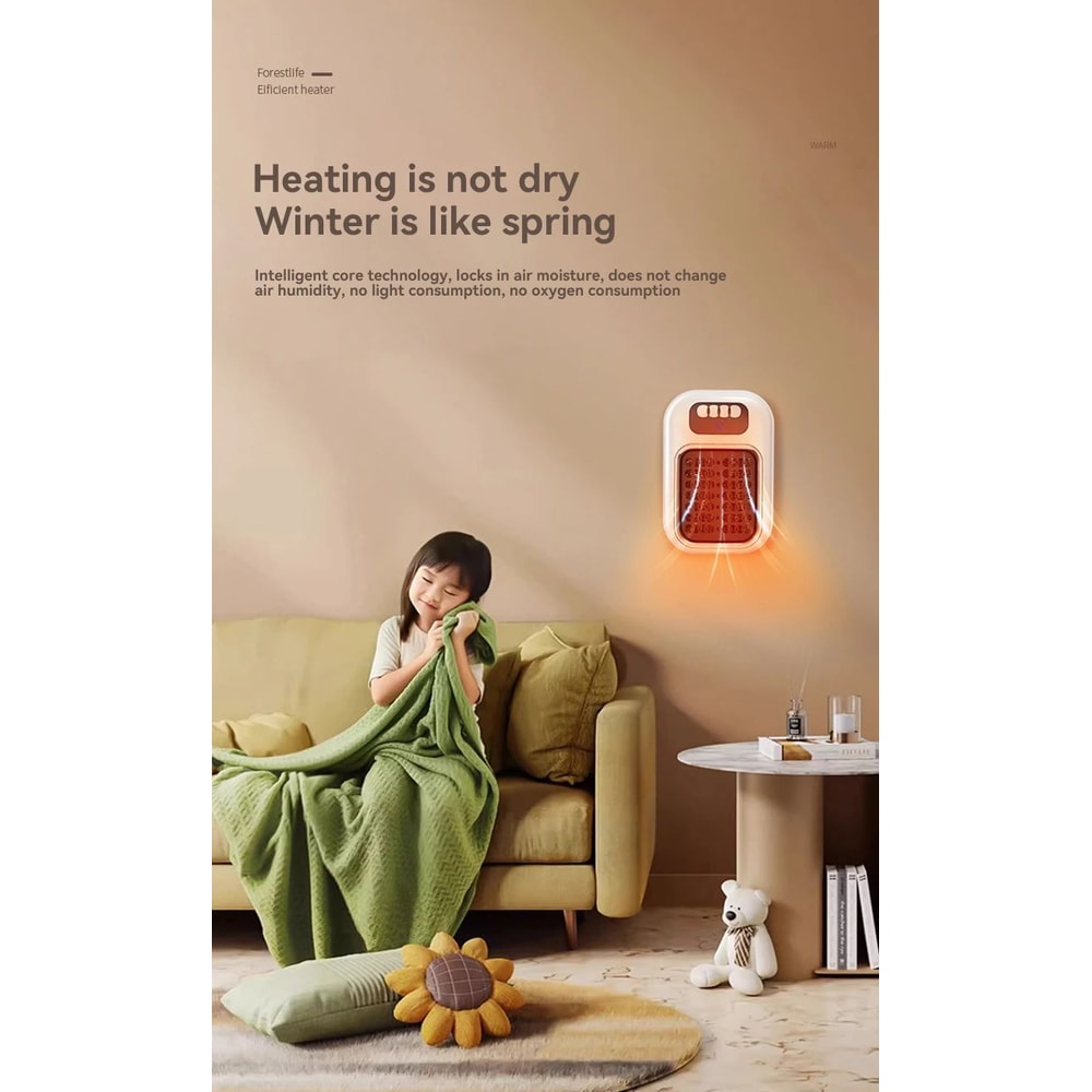 Xiaomi Compact WallPlug Portable Room Heater With Timer Adjustable Thermostat 12