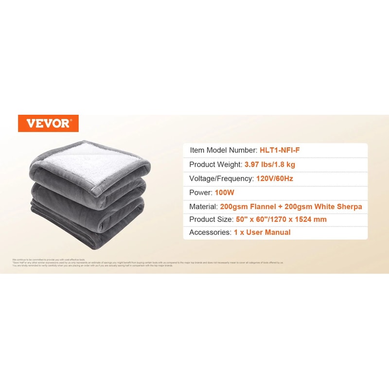 SucceBuy Electric Heated Throw Blanket With Timer Soft Flannel Sherpa Comfort 5 Heat Levels 6