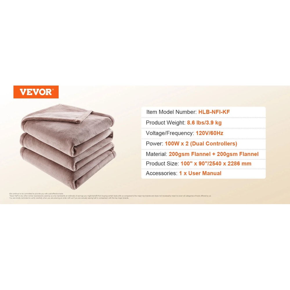 SucceBuy Electric Heated Throw Blanket With Timer Soft Flannel Sherpa Comfort 5 Heat Levels 9