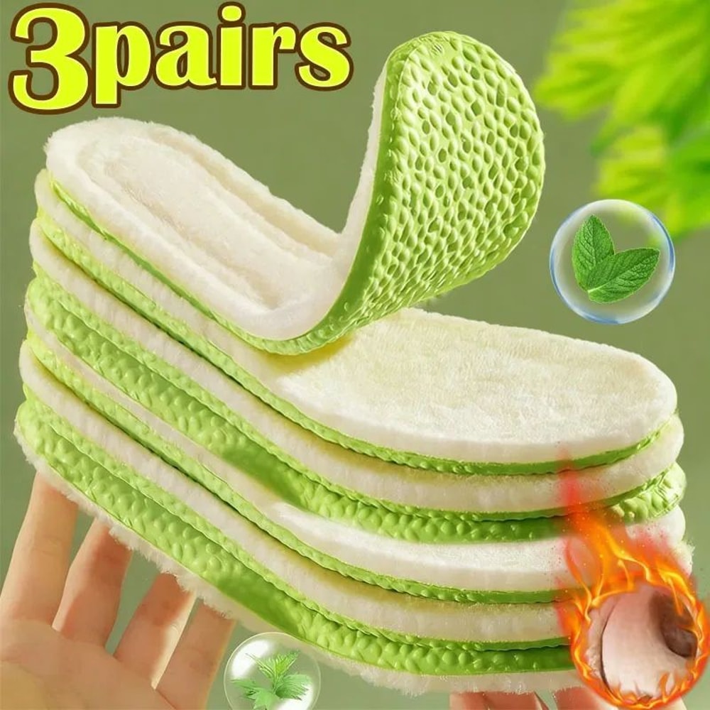 Premium Wool Thermal Insoles With Arch Support Shock Absorption 1