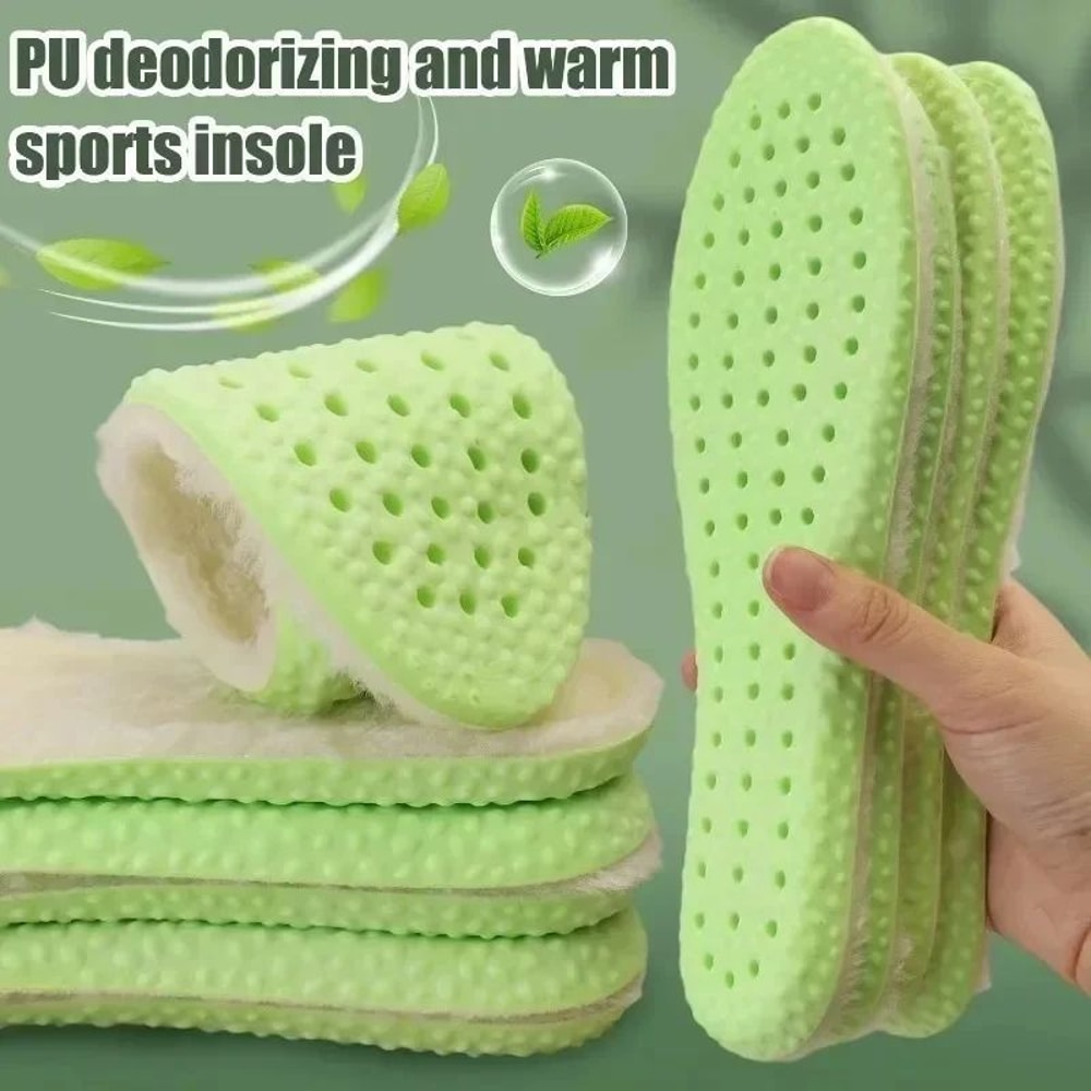 Premium Wool Thermal Insoles With Arch Support Shock Absorption 2