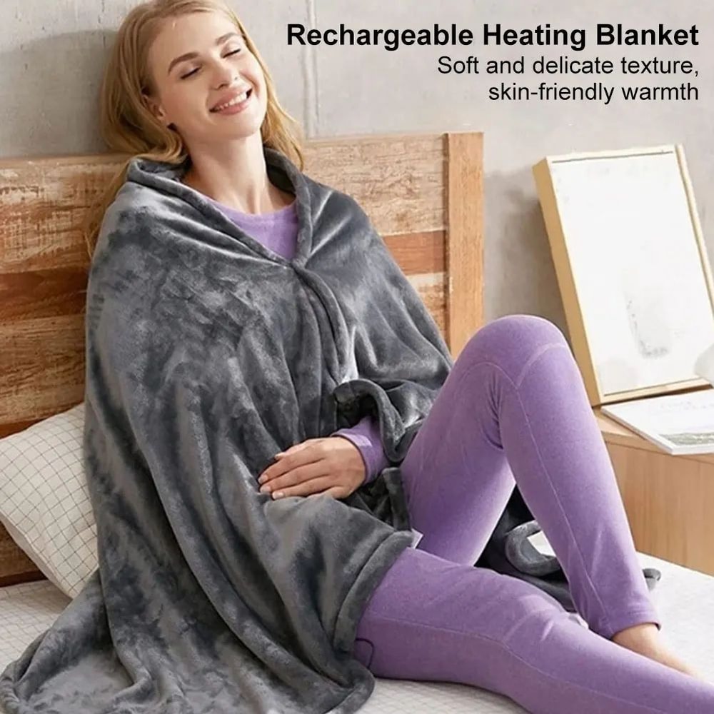 AllSeason Portable USB Heated Blanket Electric Heating Shawl Washable Rechargeable Outdoor Warmin 3