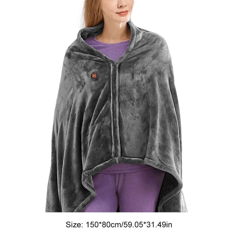 AllSeason Portable USB Heated Blanket Electric Heating Shawl Washable Rechargeable Outdoor Warmin 5