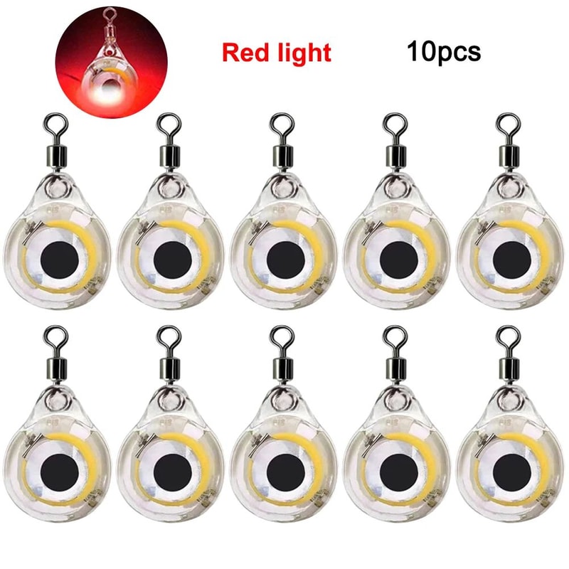 Deep Drop LED Underwater Fishing Light Squid Fish Attractor 10Pack 7