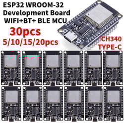 esp32 wroom-32 wireless development board with usb-c & dual connectivity