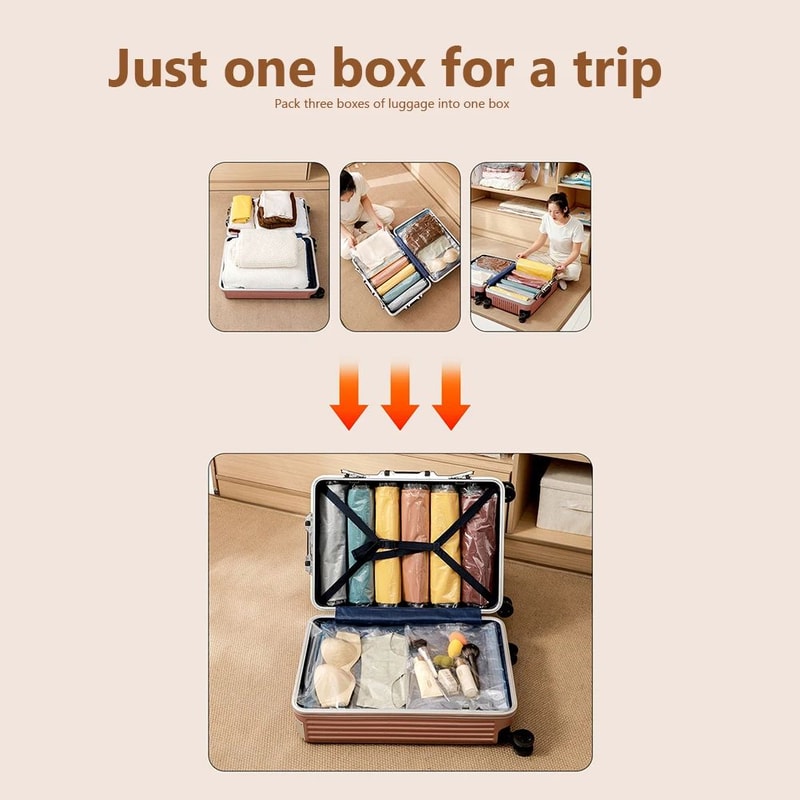 Reusable Vacuum Storage Bags With Mini Electric Sealer SpaceSaving Clothes Organizer 7 Sizes 3