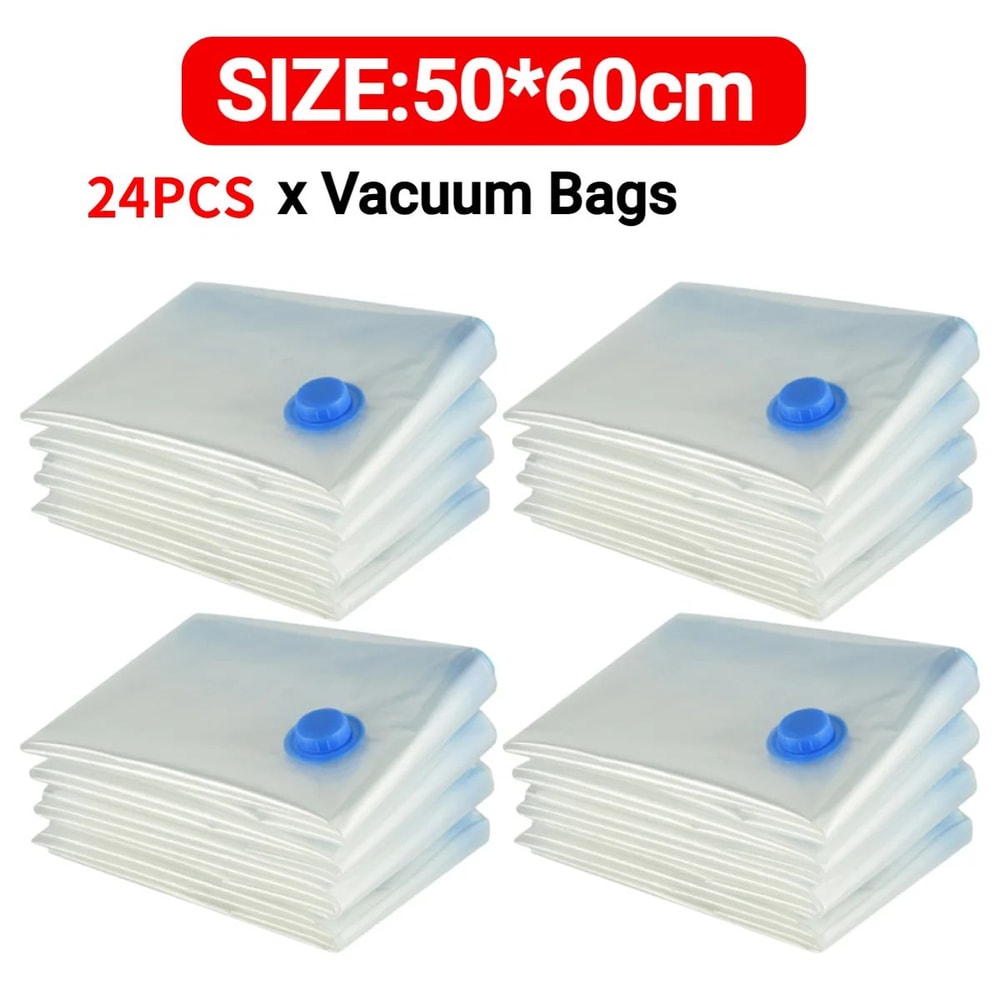 Reusable Vacuum Storage Bags With Mini Electric Sealer SpaceSaving Clothes Organizer 7 Sizes 21