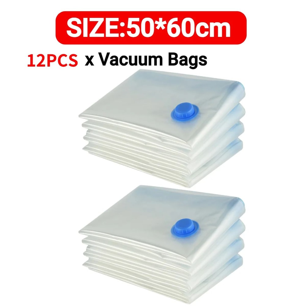Reusable Vacuum Storage Bags With Mini Electric Sealer SpaceSaving Clothes Organizer 7 Sizes 12