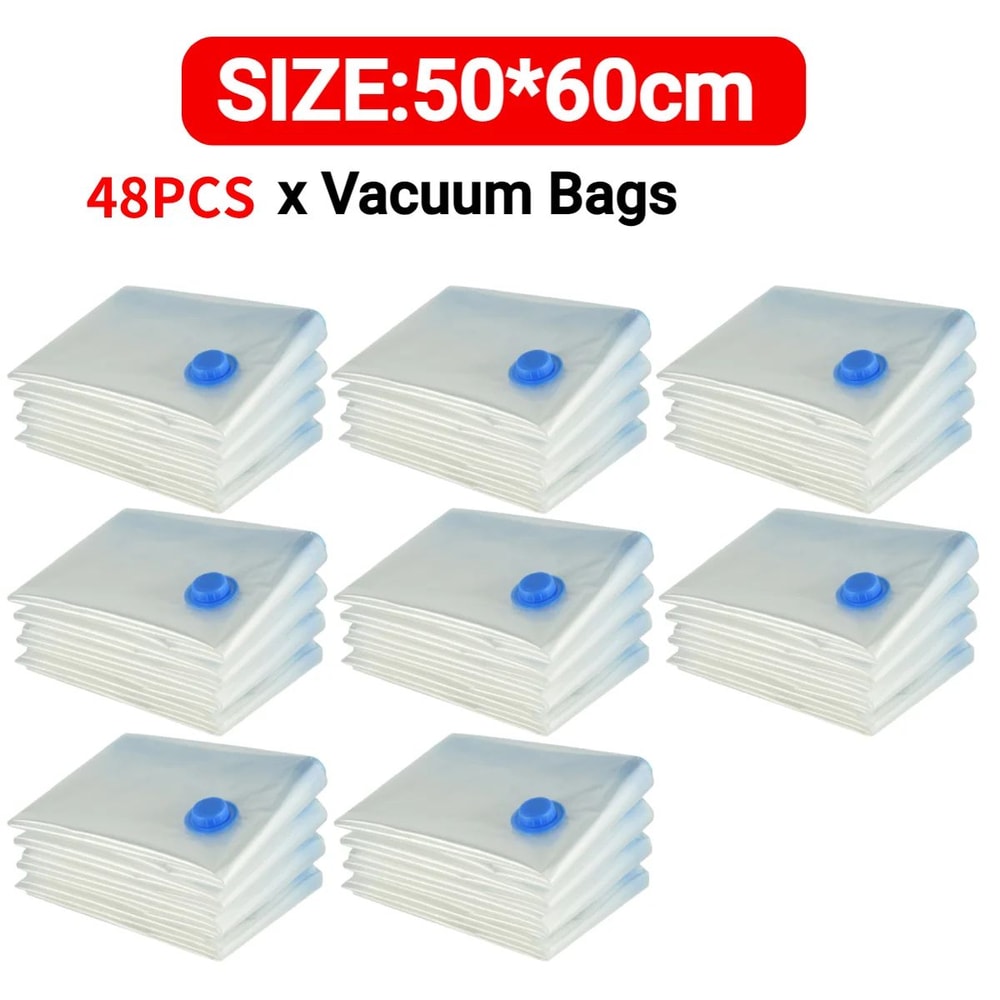 Reusable Vacuum Storage Bags With Mini Electric Sealer SpaceSaving Clothes Organizer 7 Sizes 22