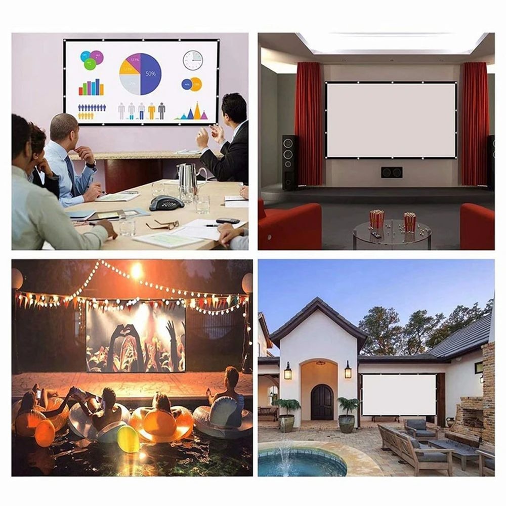 Portable HD Projection Screen 60150inches For Home Office Cinematic Viewing 0