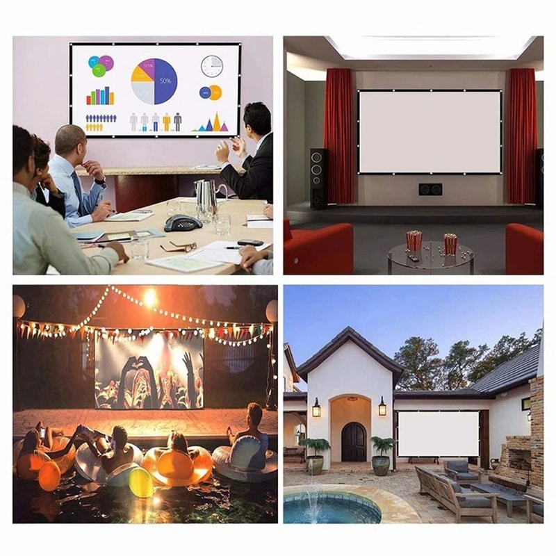 Portable HD Projection Screen 60150inches For Home Office Cinematic Viewing 0
