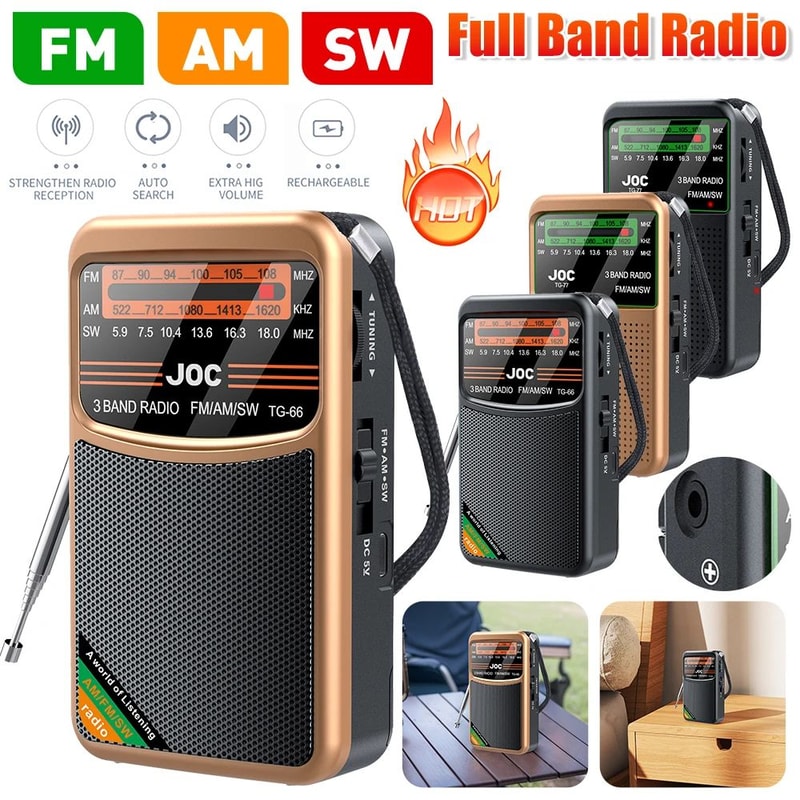 Emergency Pocket Radio FM AM SW Rechargeable Portable Radio 0