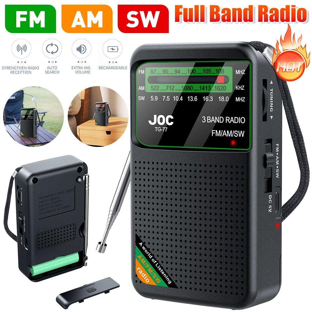 Emergency Pocket Radio FM AM SW Rechargeable Portable Radio 1