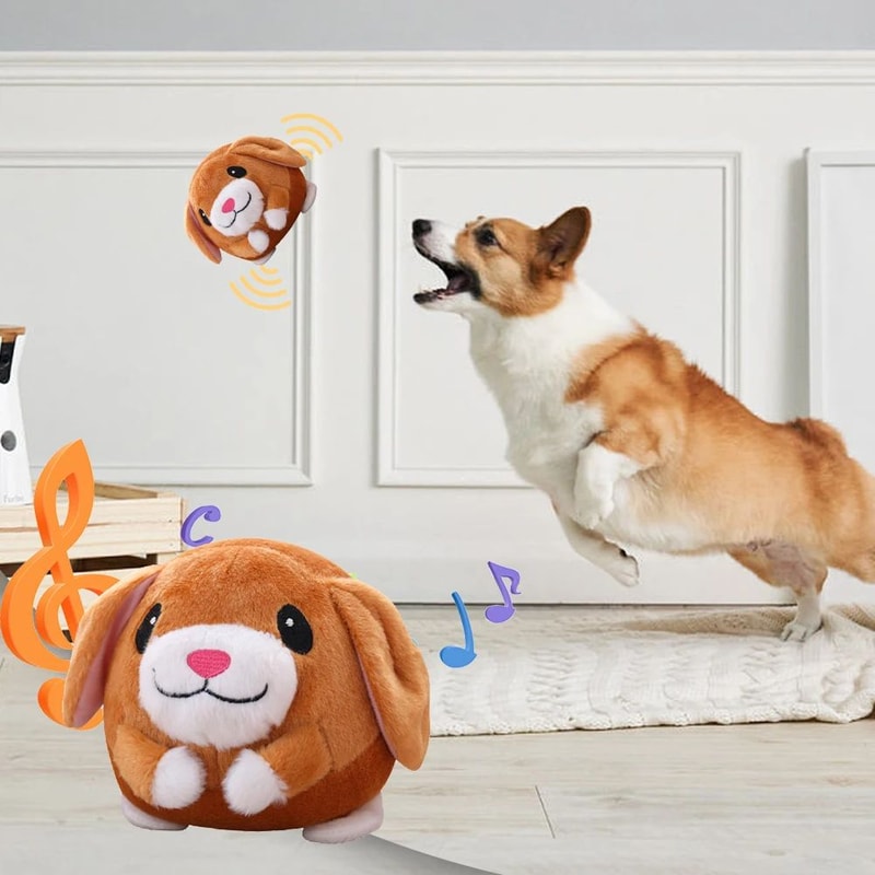 SmartPlay Interactive Plush Self Moving Dog Toy With Automatic Bounce And Squeak 1