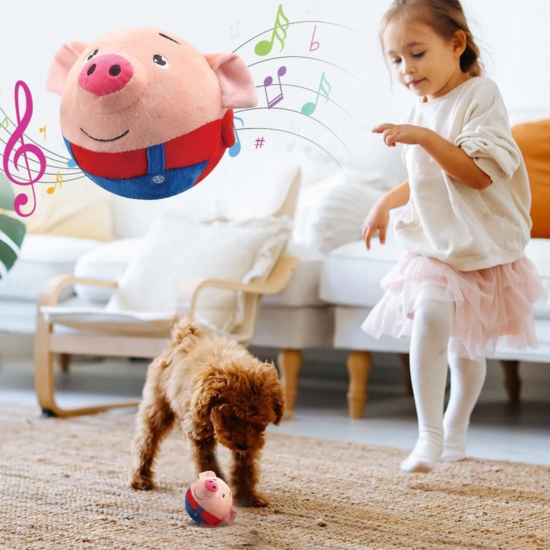 SmartPlay Interactive Plush Self Moving Dog Toy With Automatic Bounce And Squeak 2