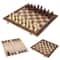 3in1 Folding Wooden Chess Board Game Set With Storage Chess Checkers Backgammon 0