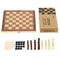 3in1 Folding Wooden Chess Board Game Set With Storage Chess Checkers Backgammon 4