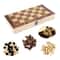 3in1 Folding Wooden Chess Board Game Set With Storage Chess Checkers Backgammon 6