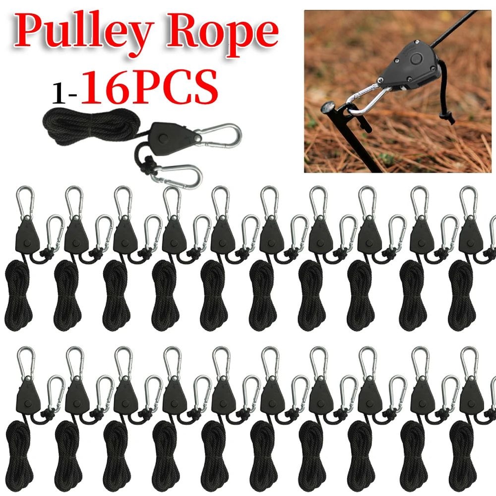 Ultimate Outdoor Tent Ratchet Rope Tensioner Set Adjustable Camping Guyline Pulley System 3