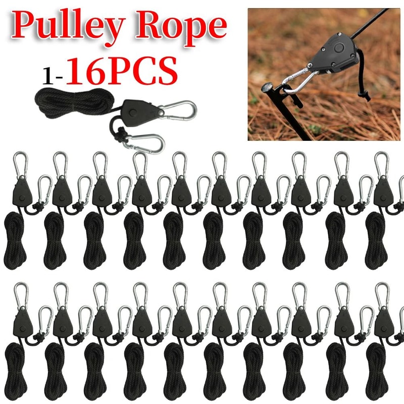 Ultimate Outdoor Tent Ratchet Rope Tensioner Set Adjustable Camping Guyline Pulley System 3